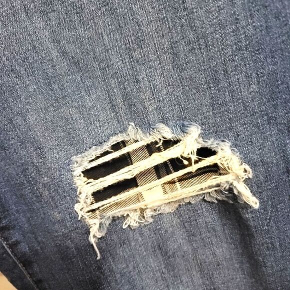 LANE Bryant Flex Magic Boyfriend Jean - Plaid Backed Destruction - Picture 4 of 7